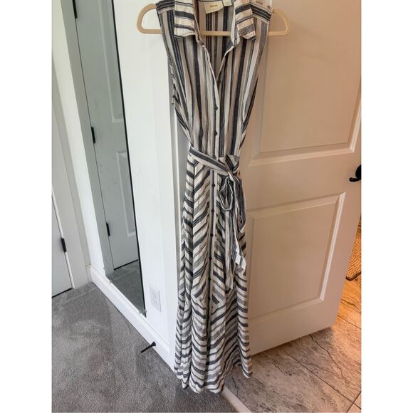 Anthropologie Chevron Maxi Dress in White and Black - Picture 4 of 10